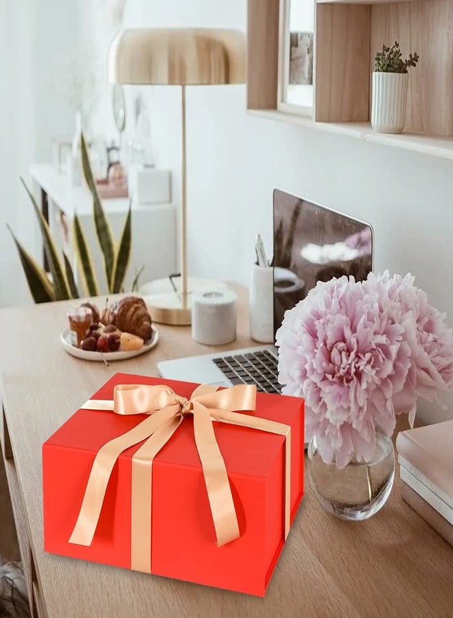 بيشيدا علبة هدايا بيشيدا حمراء، مقاس 11 × 9 × 4.4 بوصة، علب هدايا بأغطية مغناطيسية، مثالية لهدايا عيد الأب، عيد الأم، أو كهدية لوصيفة العروس، أو في عيد الميلاد، أو عيد الحب، أو عيد الشكر. - Image 5